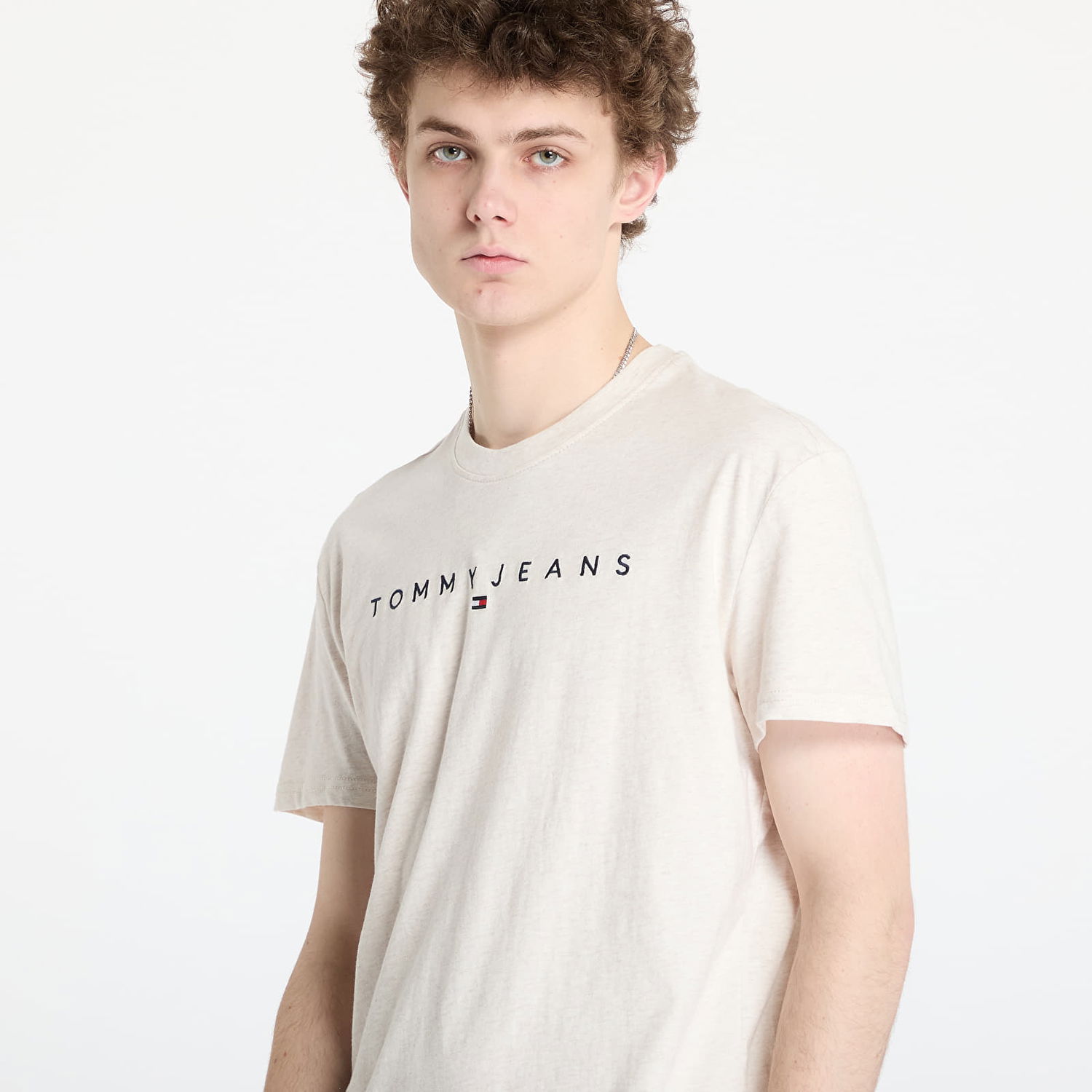 Majica Tommy Hilfiger Tommy Jeans Regular Linear Logo Tee Bež | DM0DM20744 AE3, 1