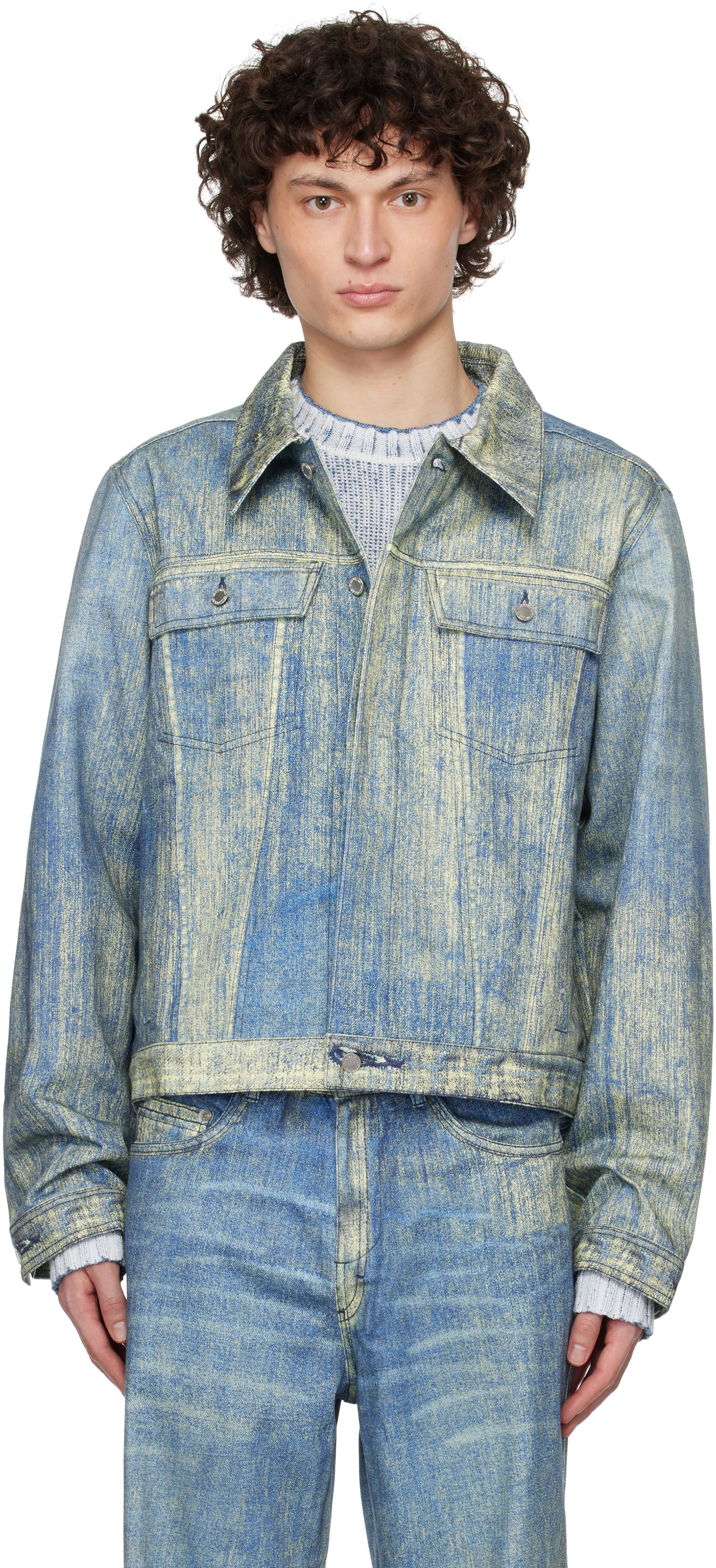 Jakna Camper Camperlab Paint Print Denim Jacket Modra | AU00021-002, 0