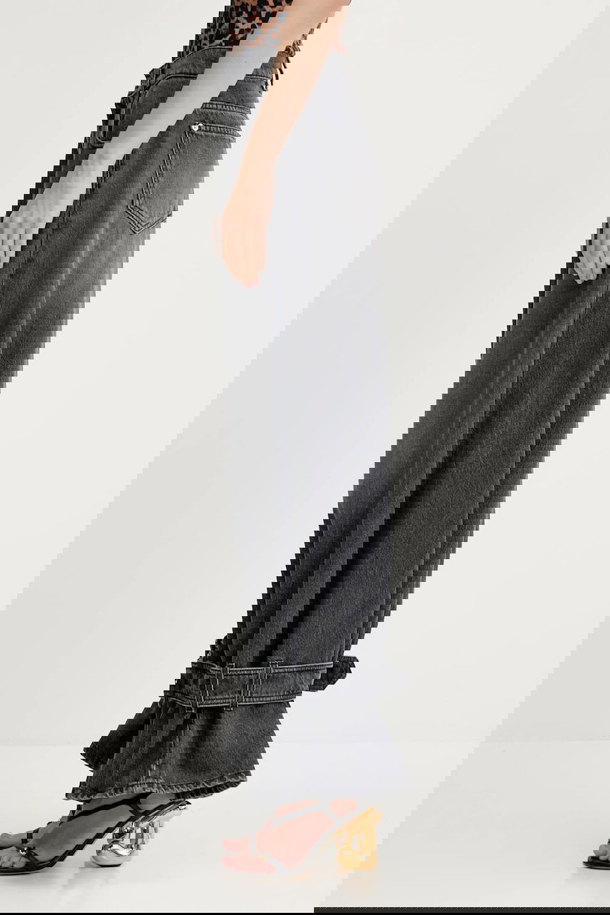 Kavbojke JW Anderson JW Anderson Buckled Cuff High Waist Jeans Črna | DT0109.PG1745.929, 1