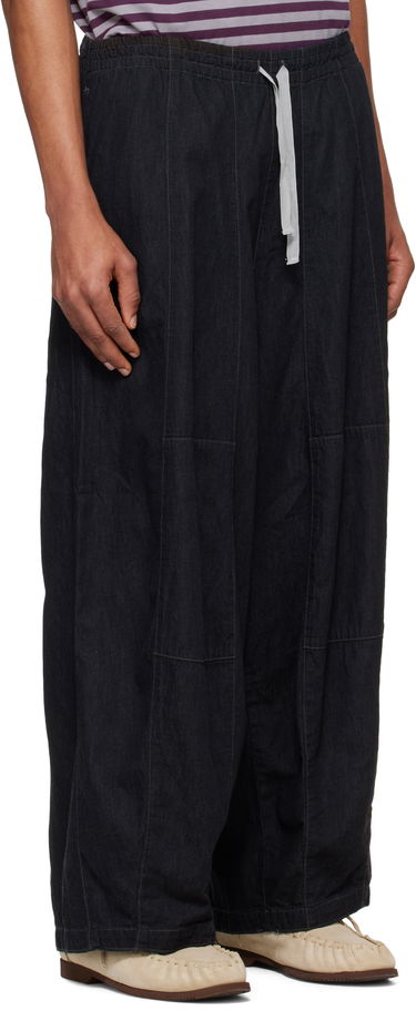 Hlače Needles NEEDLES H.D. Drawstring Wide-Leg Jeans Črna | QV156, 1