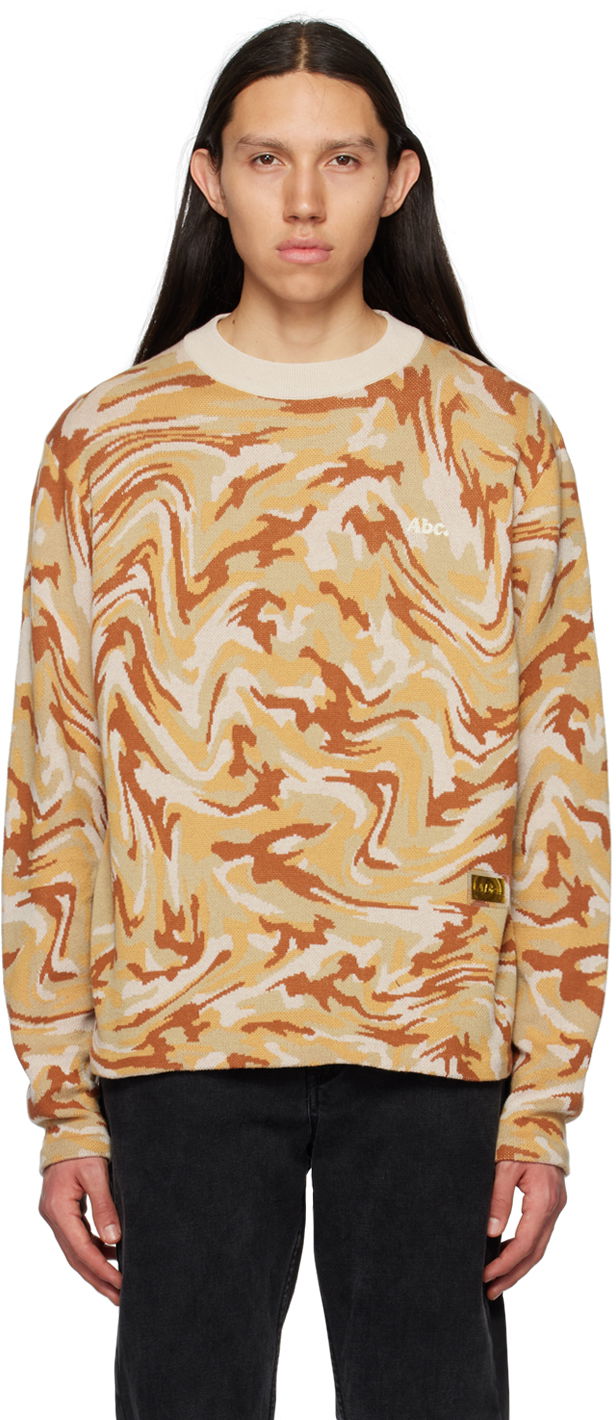 Pulover Advisory Board Crystals Warped Camo Print Sweatshirt Bež | ABC123CCN, 0