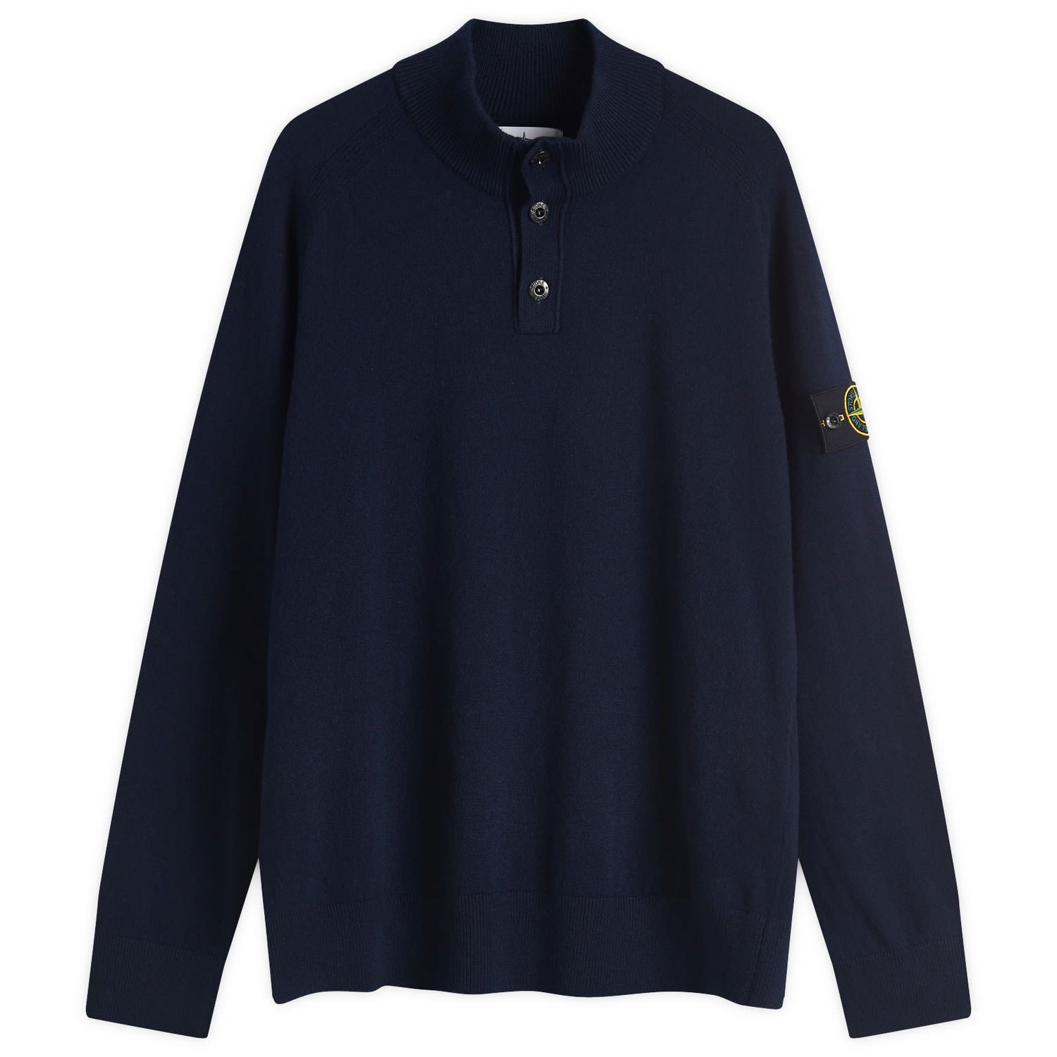 Pleteni pulover Stone Island Stone Island Geelong Wool Half Button Knit, Large Mornarica | K1S155100043-V0020, 0