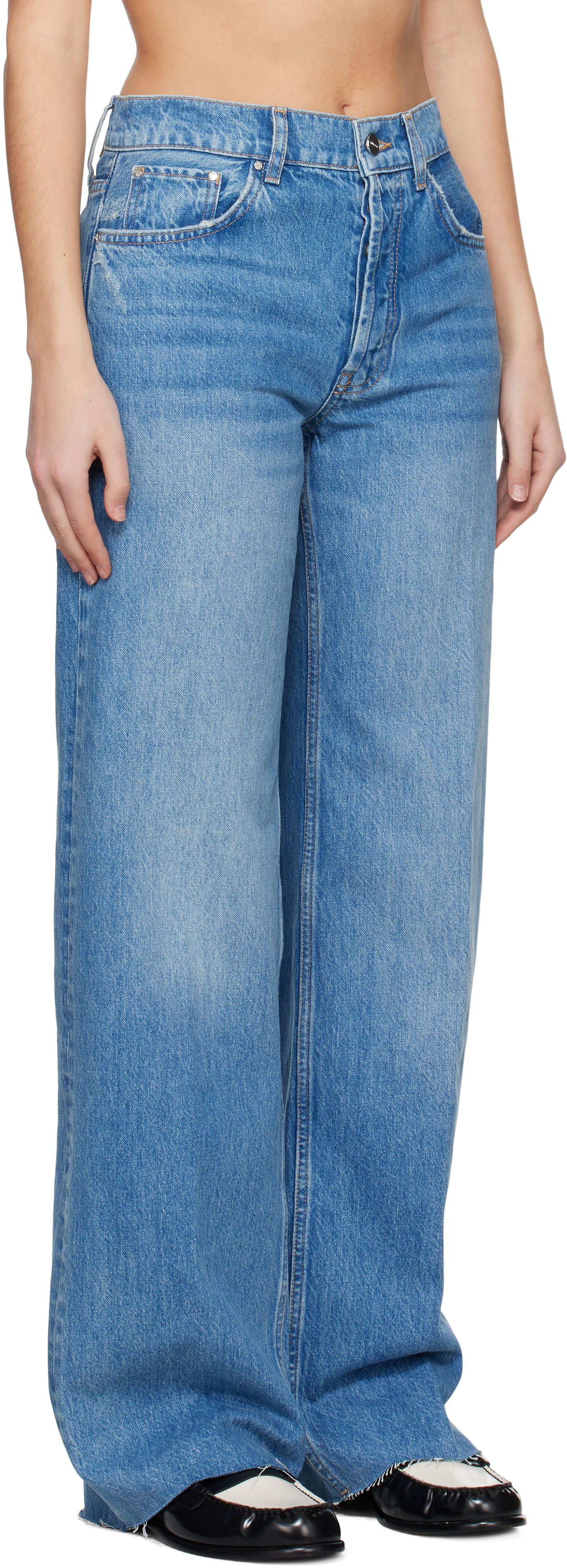 Kavbojke Anine Bing Anine Bing Hugh Wide-Leg Jeans Modra | A-06-7135-447, 1