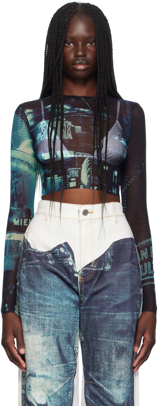 Krop-top Jean Paul Gaultier Gaultier 'The Pigalle Crop' Long Sleeve T-shirt Večbarvna | 24/30-F-TO205-T552-59560100