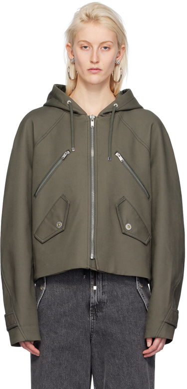 Vetrovka Dion Lee Cropped Hooded Zip-Up Jacket Zelena | C4057PS24, 0