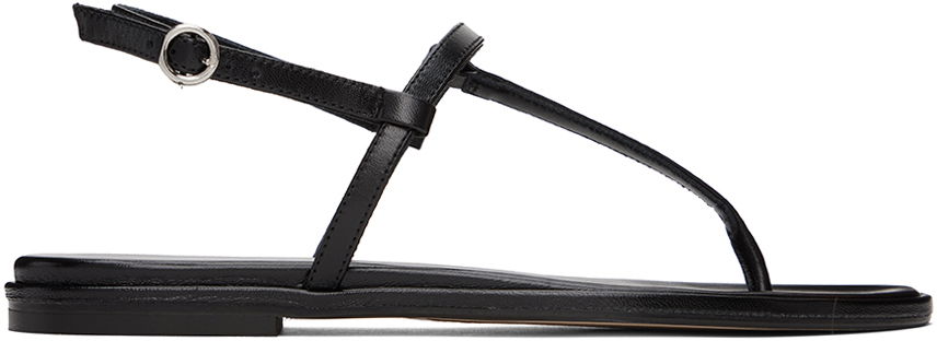 Modni dodatki Aeyde Aeyde Nala Leather Thong Sandals Črna | A11-FS-TTTR08FL48-SS24-800-007, 0