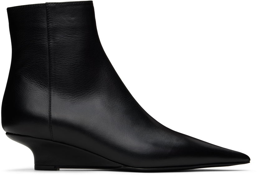 Superge in čevlji TOTEME TOTEME Sharp Leather Ankle Boots Črna | 251-WAS0171-LE0103