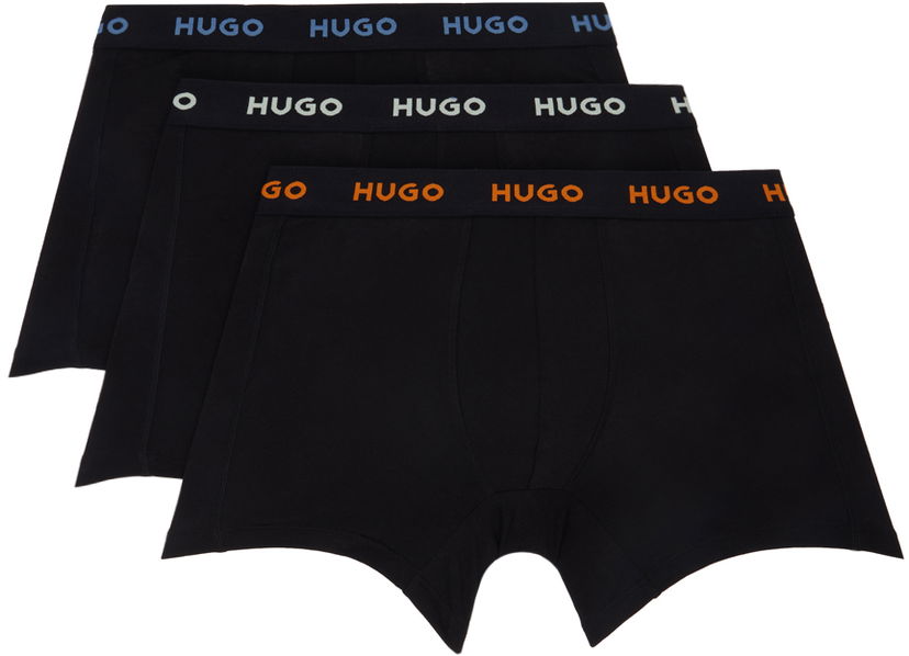 Boksarice BOSS Three-Pack Jacquard-Logo Boxers Črna | 50517886
