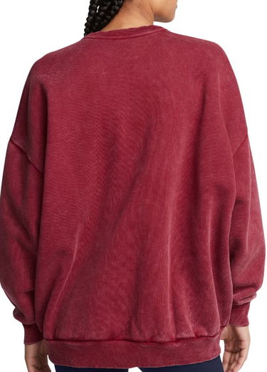 Pleteni pulover Under Armour Under Armour Icon Heavyweight Fleece Oversized Crew Sweatshirt Rdeča | 1386486-625, 2