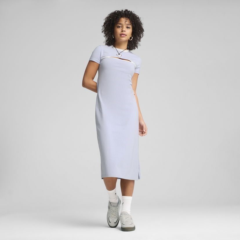 Obleke Puma WARDROBE ESS Midi Cutout Dress Modra | 629769_47