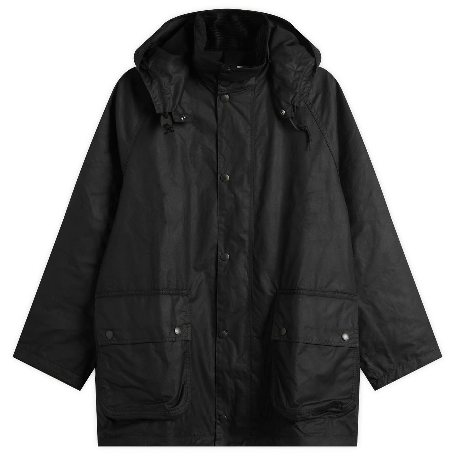 Parka Barbour Margaret Howell Stand Collar Wax Parka Jacket, Size Large Črna | MWX2513BK11, 0