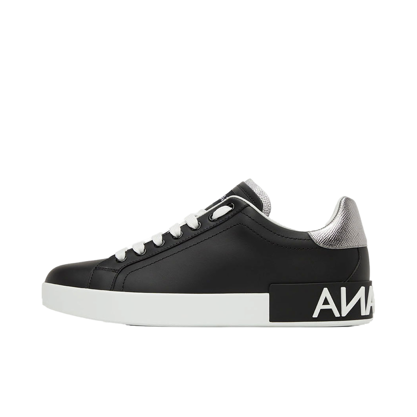 Superge in čevlji Dolce & Gabbana Black Portofino Sneakers Črna | CS1760AH527