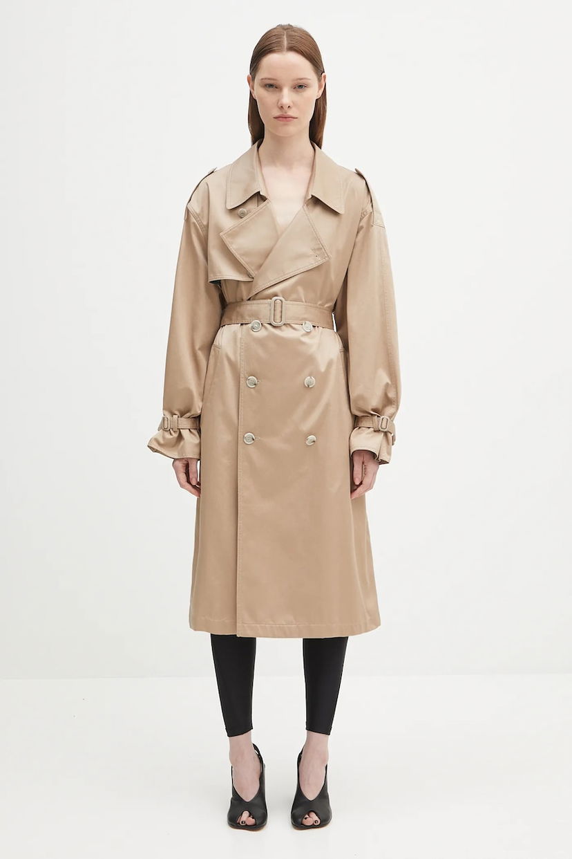Trenčkot Maison Margiela MM6 Maison Margiela Oversize Trench Coat Bež | S52AH0080