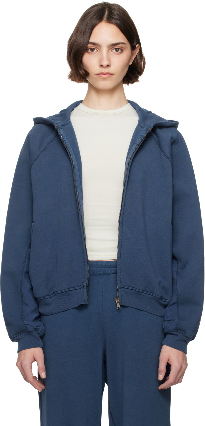 Pulover SKIMS SKIMS French Terry Relaxed Zip Up Hoodie Modra | ZU-ZUP-7768W