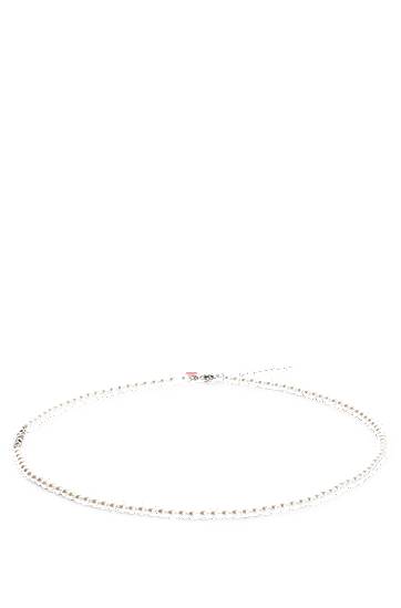 Ogrlica BOSS Pearl Beaded Necklace with Logo Plaque Kovinski | 50544522