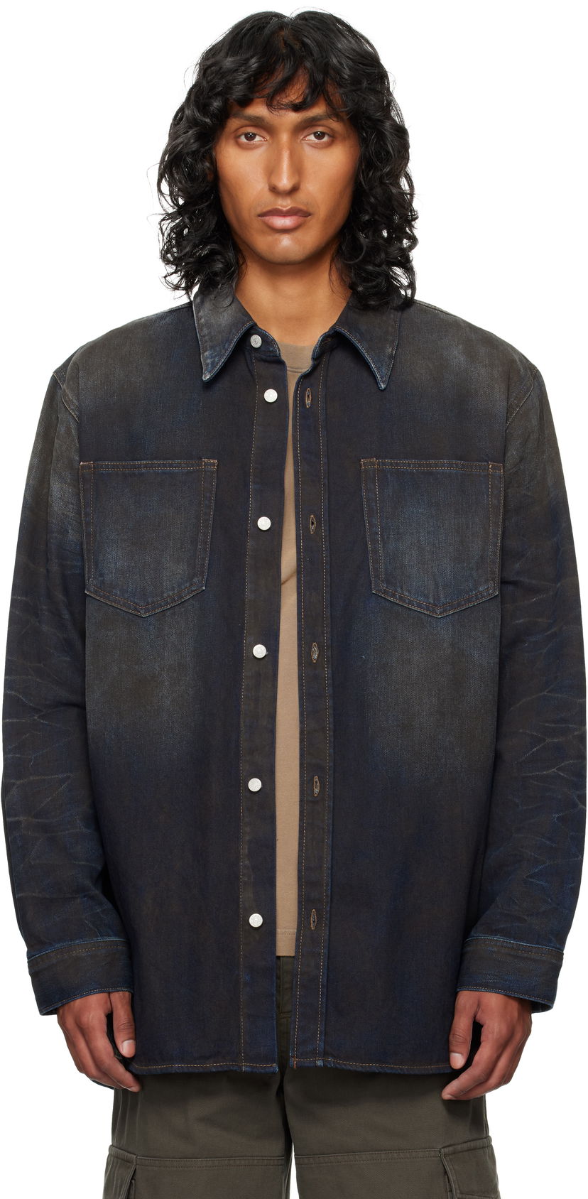 Srajce Acne Studios Denim Shirt Modra | CB0081