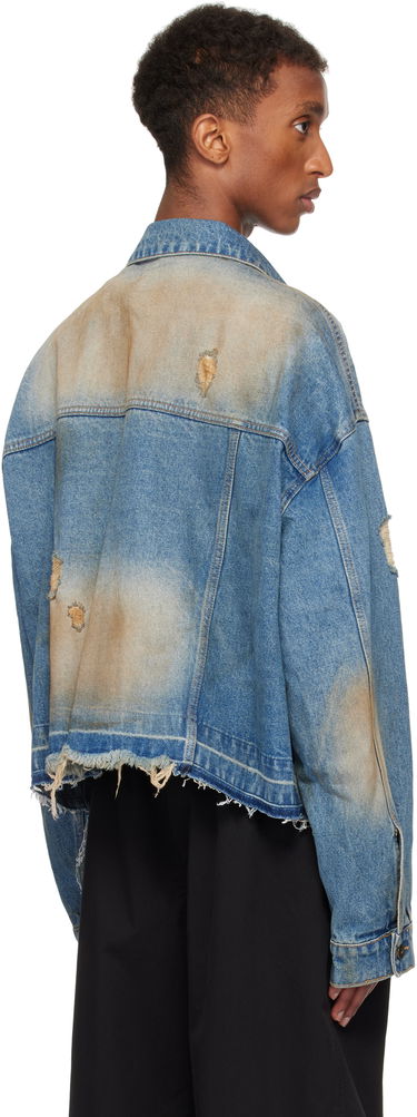 Jakna We11done We11done Distressed Denim Jacket Modra | WD-DJ3-24-310-U-BL, 2