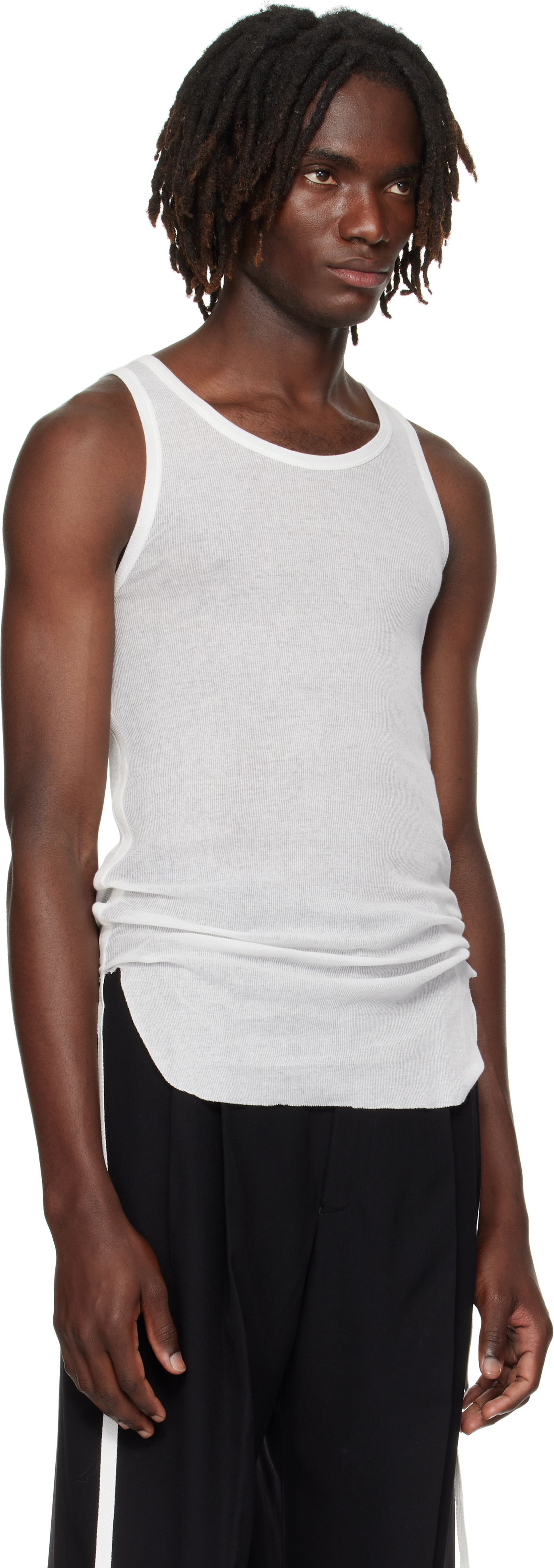 Majica brez rokavov Ann Demeulemeester Ann Demeulemeester Boris Wrinkled Cropped Tank Top Bela | B0011785-FA434-002, 1