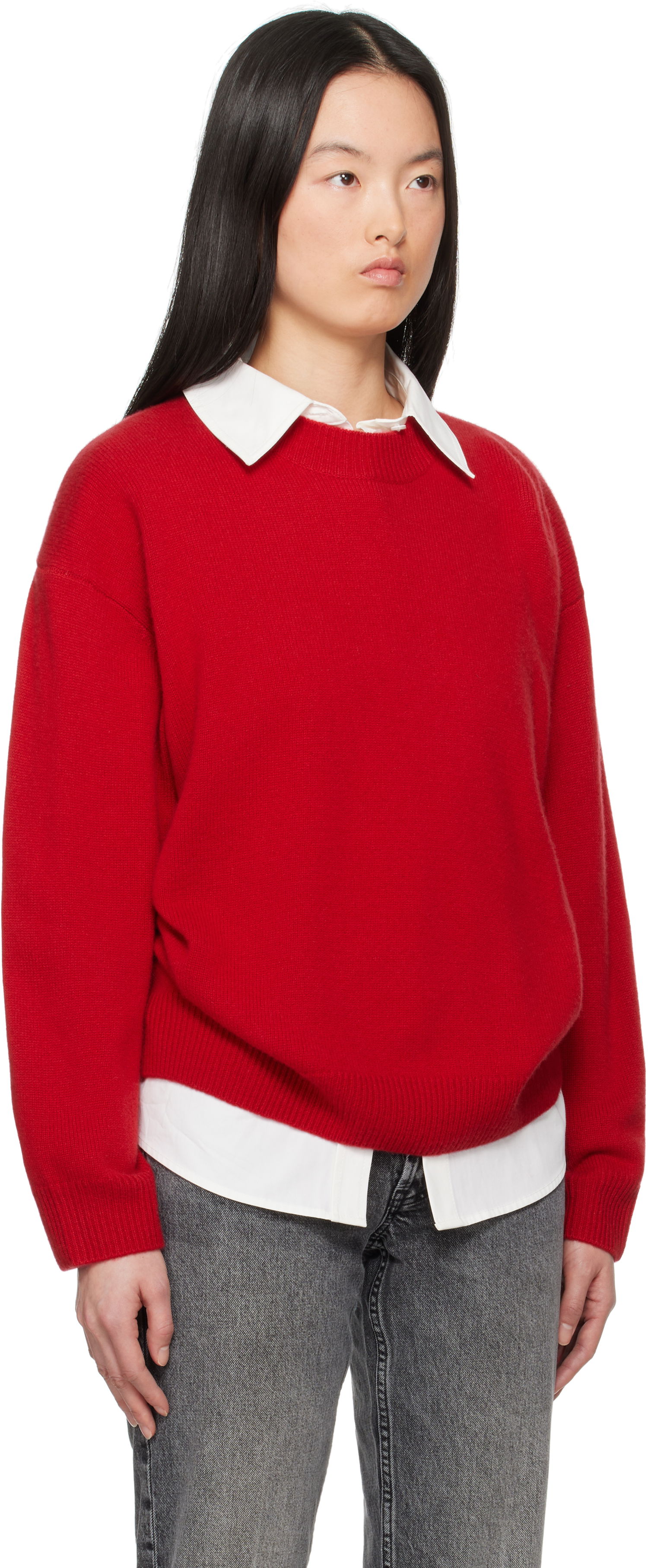 Pleteni pulover Anine Bing Anine Bing Lee Crewneck Sweater Rdeča | A-09-10662-RED13, 1
