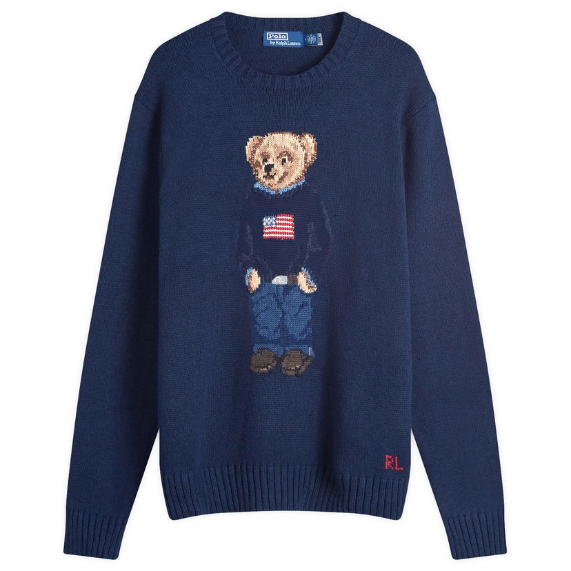 Pleteni pulover Polo by Ralph Lauren Flag Bear Jumper Large  | 710946137001