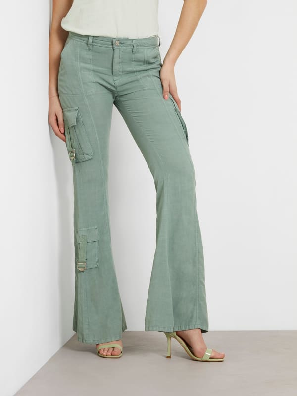 Hlače in kavbojke GUESS Mid Rise Cargo Pant Siva | W4GA88WG8N0