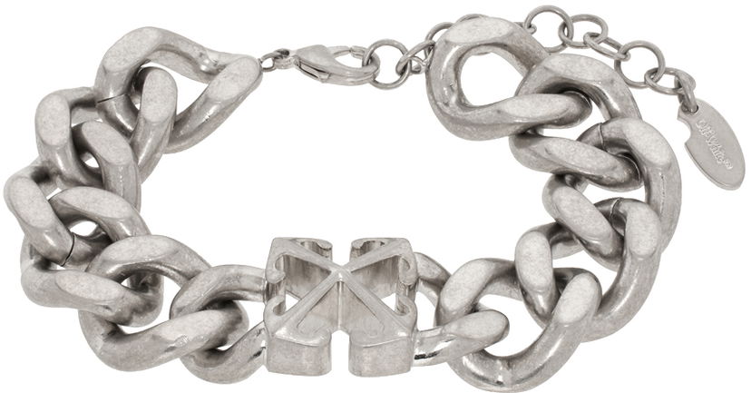 Zapestnica Off-White Arrow Chained Bracelet Kovinski | OMOA10CC99MET0017200