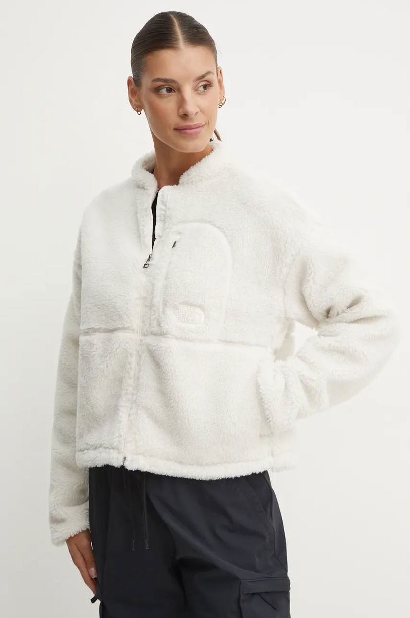 Jakna The North Face White Cropped Fleece Jacket Bela | NF0A88ZBQLI1
