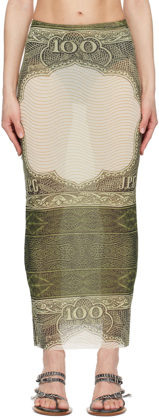 Krila Jean Paul Gaultier Jean Paul Gaultier 'The Cartouche' Print Maxi Skirt Zelena | 24/25-F-JU142-T515-400300156