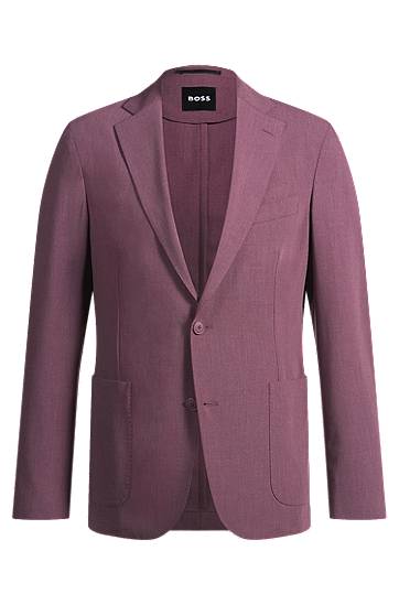 Jakna BOSS BOSS Slim Fit Micro-Patterned Stretch Suit Jacket Lila | 50535038