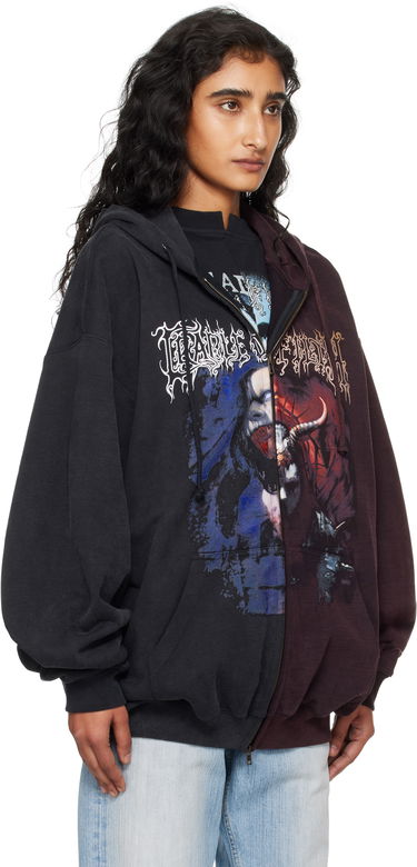 Pulover VETEMENTS Vetements Cradle of Filth Oversized Zip-Up Hoodie Bordo | UCF76ZU900BR, 1