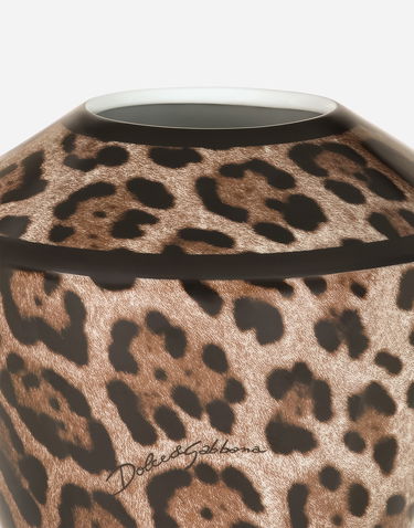 Home decor Dolce & Gabbana Small Amphora Porcelain Leopard Print Vase Večbarvna | TCC197TCAMWUL003, 2