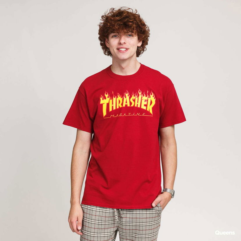 Majica Thrasher Thrasher Flame Logo T-Shirt Rdeča | 062126