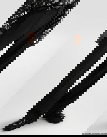 Hlače Dolce & Gabbana Dolce & Gabbana Wool Blend Pleated Trousers Črna | GP149THUMF3N0000, 1