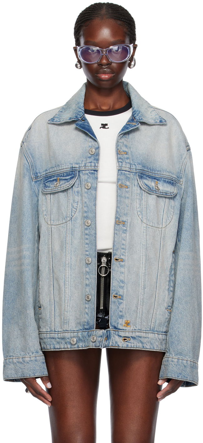 Jakna Courrèges Cocoon Denim Jacket Modra | 124DBL161DE0016