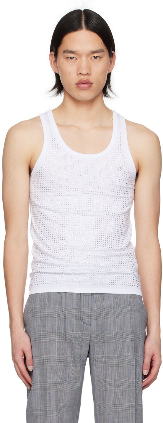 Majica brez rokavov Coperni Coperni Appliqué Tank Top Bela | COPJS12855MEN