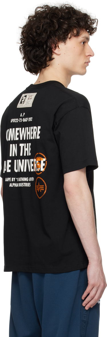 Majica AAPE by A Bathing Ape AAPE by A Bathing Ape Alpha Industries 'Universe' T-Shirt Črna | AAPTEM9712XXNBKX, 2