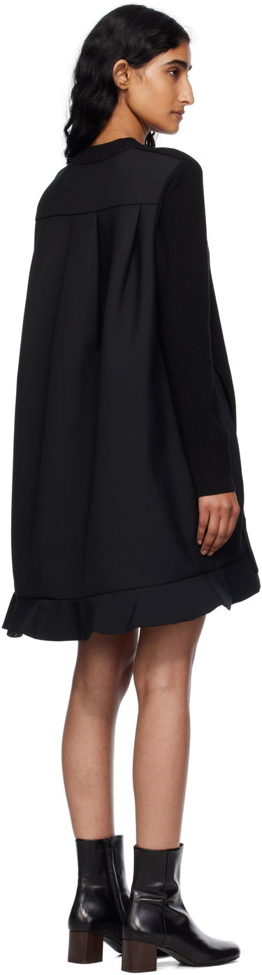 Obleke sacai Sacai Suiting Mix Knit Minidress Črna | 25-07952, 2
