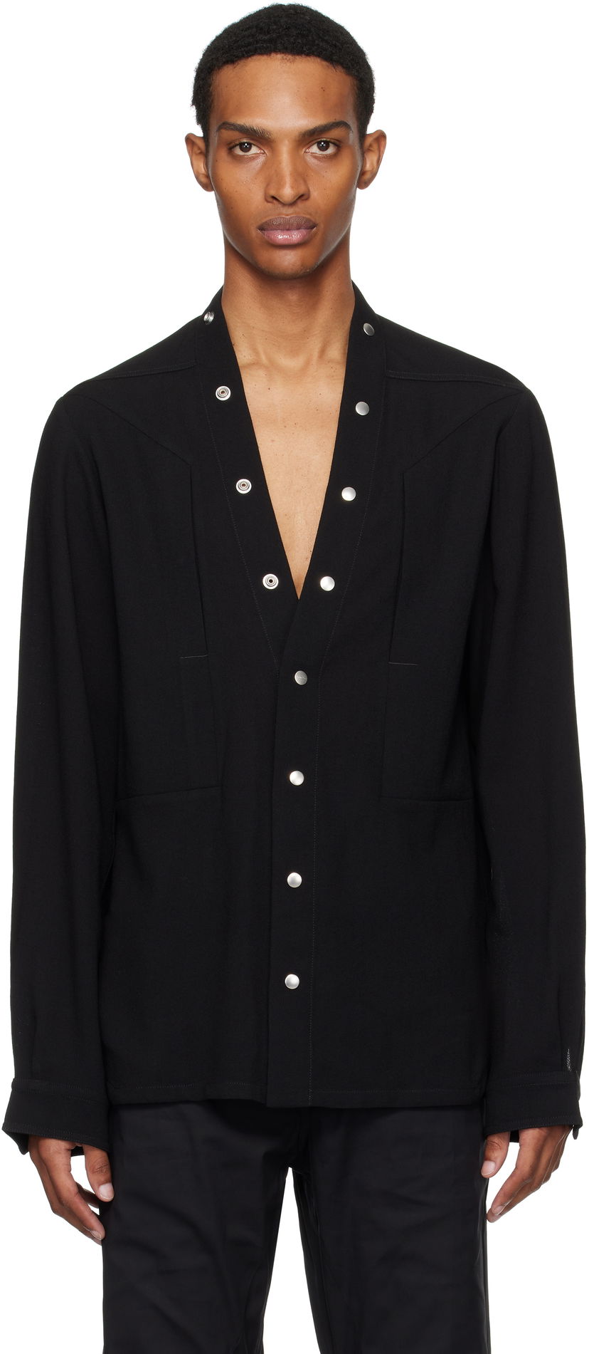 Srajce Rick Owens Concordians Larry Fogpocket Shirt Črna | RU02E1287 WA