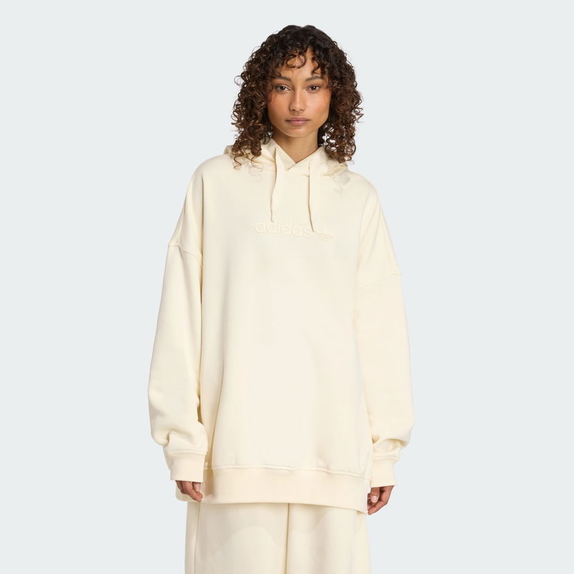 Pulover adidas Performance Essentials Linear Oversize Hoodie Bež | JX5495