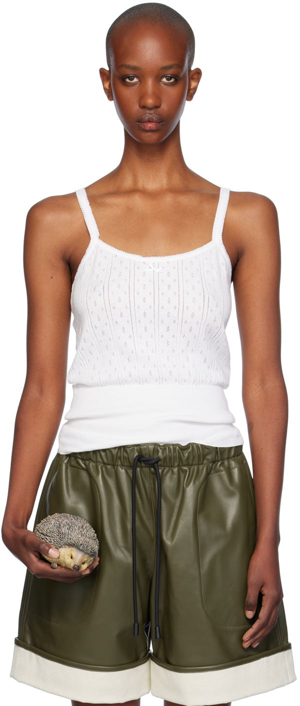 Majica brez rokavov JW Anderson JW Anderson Pointelle Knit Tank Top Bela | KW1274-YN0389