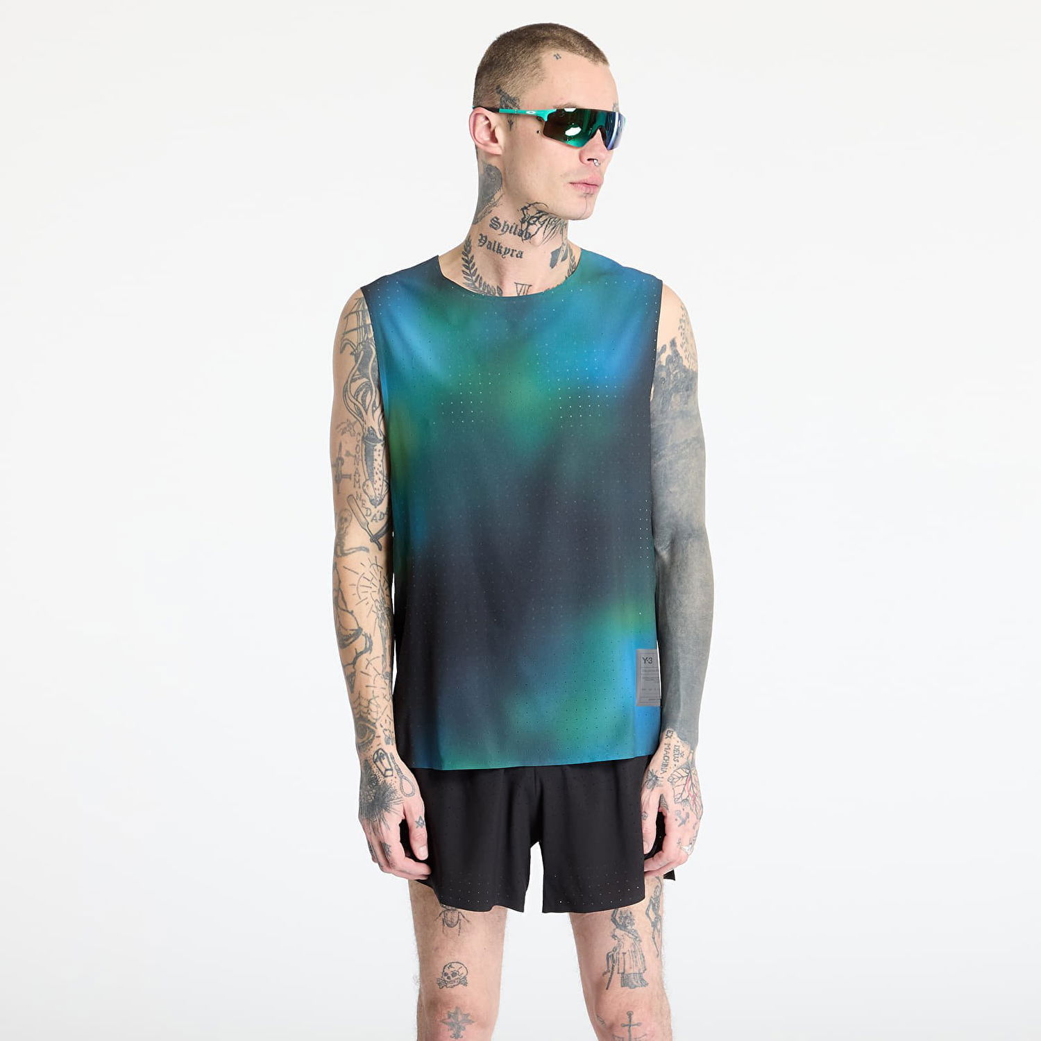 Majica brez rokavov Y-3 Y-3 Allover Print Running Tank Top Modra | JM3338, 0