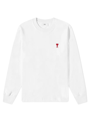 Majica AMI Long Sleeve Small A Heart Tee Bela | UTS200-701100