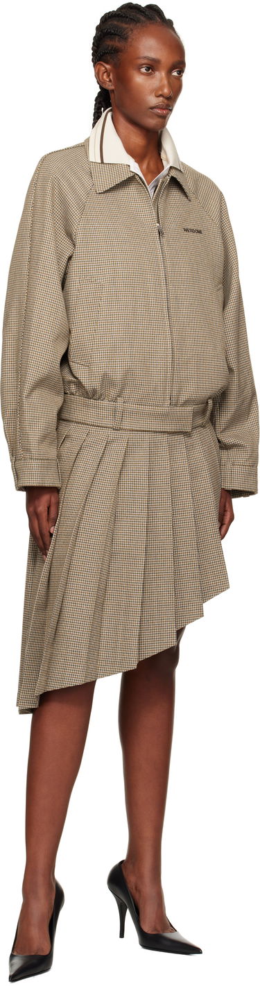 Krila We11done We11done Asymmetric Checked Midi Skirt Rjava | WD-SK2-25-276-W-BG, 3