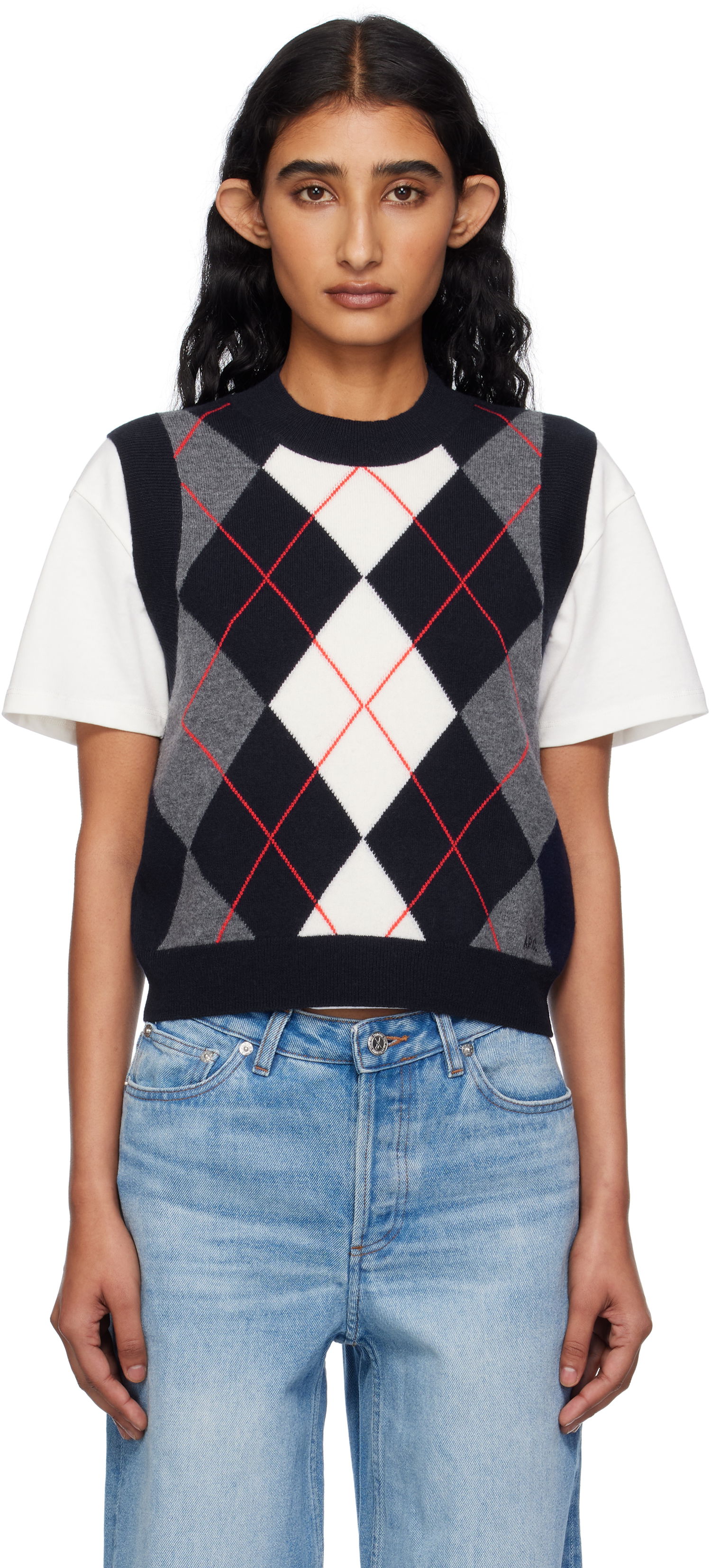 Telovnik A.P.C. A.P.C. Pia Argyle Sleeveless Sweater Vest Mornarica | WVBDR-F22332, 0