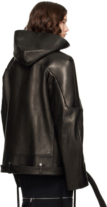 Jakna Rick Owens Rick Owens Hollywood Jumbo Stooges Cropped Leather Jacket Črna | RO01E7782 LNV, 2