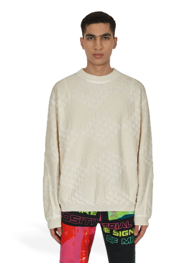Pleteni pulover Jordan College Crewneck Sweater Bež | 81703846072 IVORY