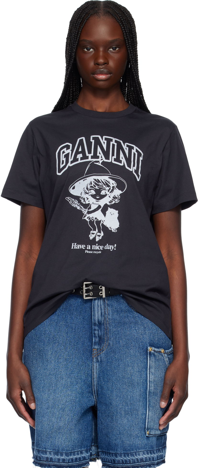 Majica GANNI GANNI Witch Relaxed T-Shirt Črna | T4138