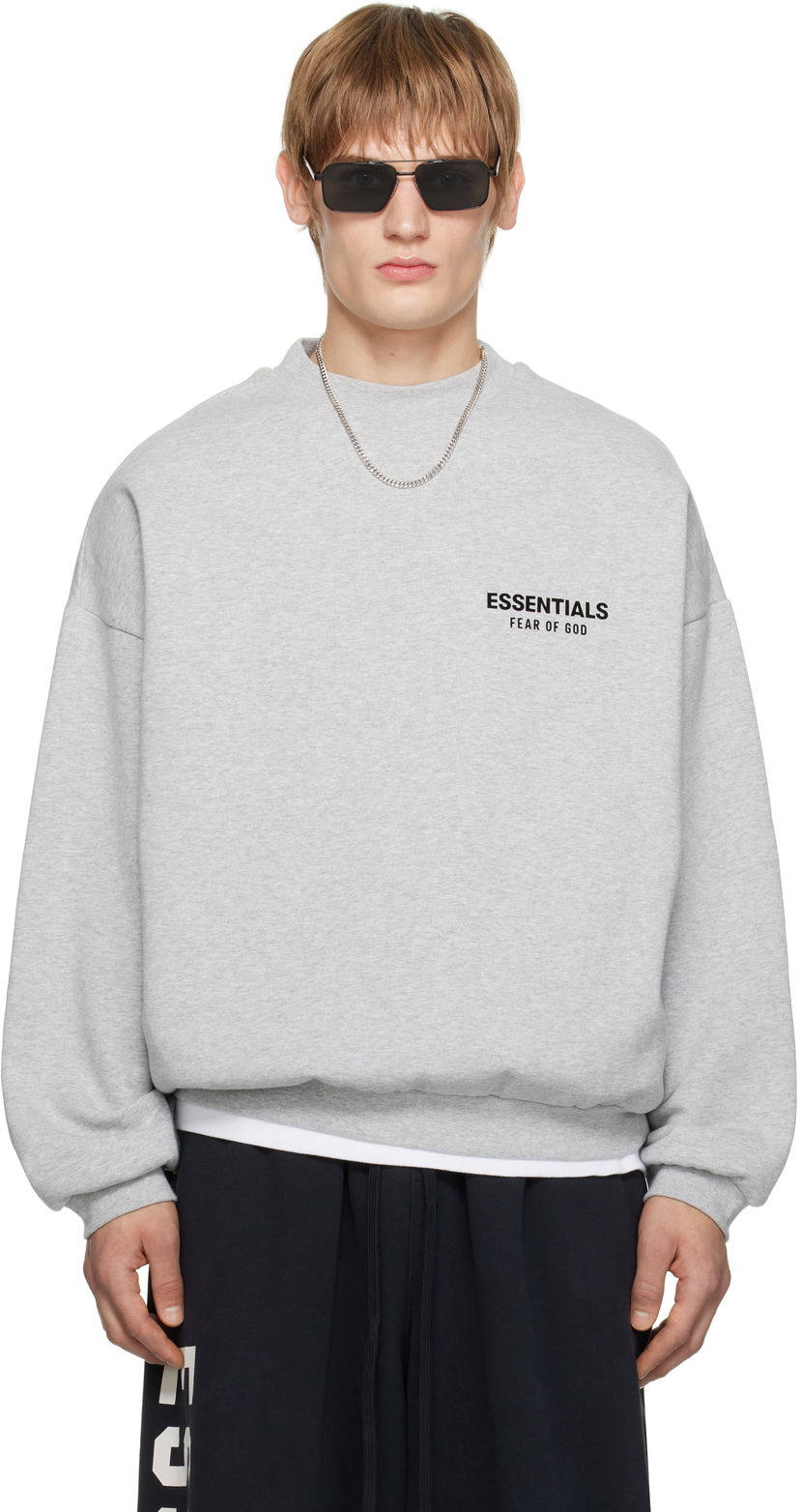 Pleteni pulover Fear of God Fear of God ESSENTIALS Fleece Crewneck Sweatshirt Siva | 192HO246268F