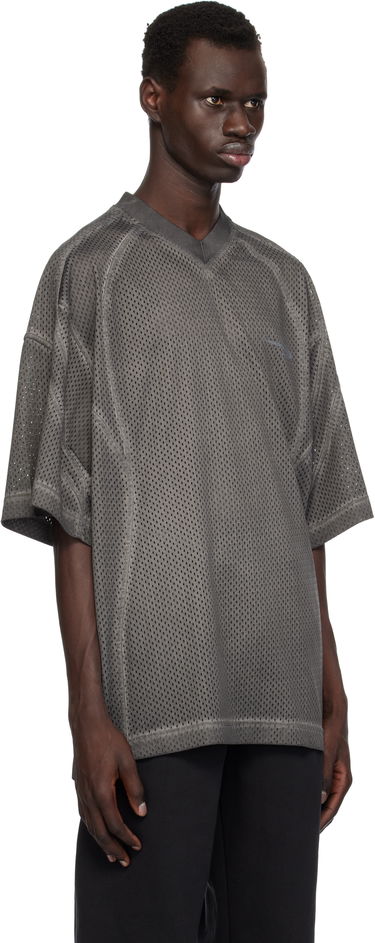 Dres Alexander Wang Alexander Wang Mesh Short Sleeve T-Shirt Siva | UCC1251733, 1