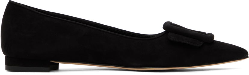 Oblačila Manolo Blahnik Manolo Blahnik Maysale Suede Ballerina Flats Črna | 322-2402